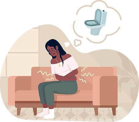EPS 해외이미지 여자 일러스트 건강 한명 앉기 성인 소파 고통 변기 감싸기 복통 성인여자한명만 해외202309 해외일러스트 1 감정 의자 모션 사람 질병 여자한명만 성인여자만 파일형식 벡터