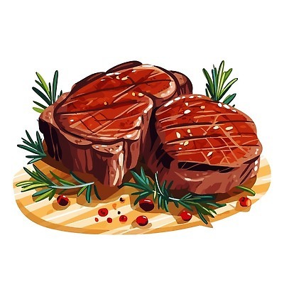 EPS 해외이미지 디자인 음식 조각 백그라운드 일러스트 부분 육류 돼지고기 스테이크 요리 비프스테이크 사람없음 빨간색 식당 식사 저녁식사 줄무늬 소고기 흰색 신선 뜨거움 맛 그릴 바비큐 자르기 굽기 먹기 향신료 준비 햄 로즈메리 훈제 점심식사 고립 등심 정육점 벡터 맛있는 해외202309 해외일러스트 컬러 컨셉 무늬 식재료 모션 주방용품 서양음식 상점 구이 허브 향미료 파일형식