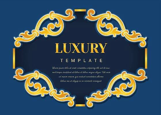 EPS 해외이미지 일러스트 프레임 사람없음 빛 금색 고급 남색 테두리 해외202309 해외일러스트 컬러 컨셉 파일형식 벡터