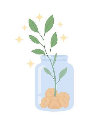 EPS 해외이미지 식물 일러스트 라이프 금융 동전 저금통 해외202309 해외일러스트 돈 생활 경제 저축 파일형식 벡터