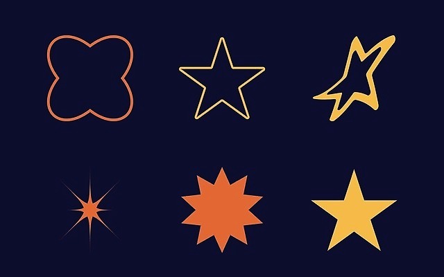 EPS 해외이미지 디자인 별 선 일러스트 추상 사람없음 그래픽 세트 심볼 기하학 엘리먼트 해외202309 해외일러스트 자연요소 무늬 파일형식 벡터