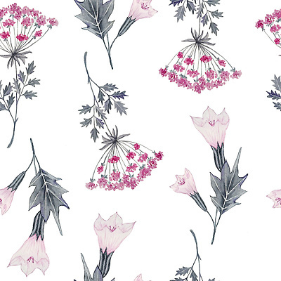 JPG 해외이미지 꽃 분홍색 백그라운드 패턴 일러스트 자연 사람없음 풀잎 손그림 해외202309 해외일러스트 식물 컬러 잎 무늬 풀_식물 생태계 파일형식