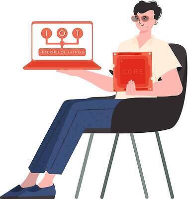 EPS 해외이미지 전신 남자 의자 일러스트 한명 들기 앉기 성인 노트북 선글라스 사물인터넷 성인남자한명만 해외202309 해외일러스트 1 안경 가구 모션 정보기술 사람 전자제품 남자한명만 성인남자만 파일형식 벡터