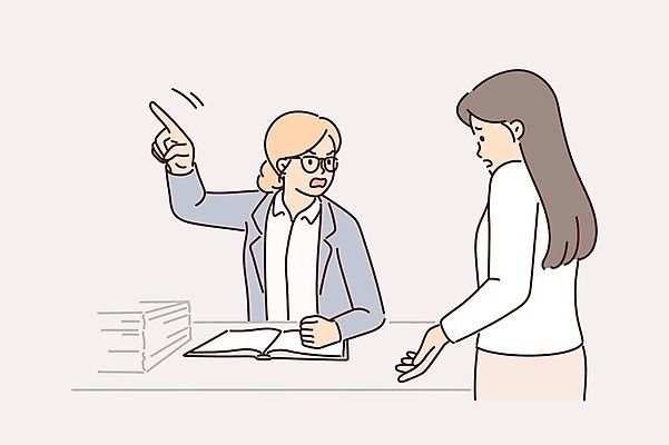 EPS 해외이미지 여자 안경 일러스트 상반신 성인 두명 공책 분노 가리킴 보고서 성인여자만 해외일러스트 잡화 감정 문구용품 사람 손짓 여자만 성인만 파일형식 벡터