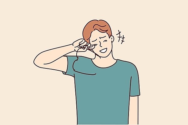 EPS 해외이미지 남자 안경 일러스트 한명 서기 웃음 들기 상반신 성인 유머 눈물 긍정 코믹 성인남자한명만 해외202309 해외일러스트 1 잡화 감정 컨셉 모션 표정 사람 남자한명만 성인남자만 파일형식 벡터