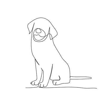 EPS 해외이미지 동물 디자인 선 일러스트 미술 장식 반려동물 개 강아지 낙서 만화 스케치 그림 윤곽 엘리먼트 벡터 반복 해외202309 해외일러스트 포유류 문화예술 파일형식