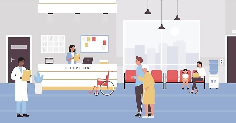 EPS 해외이미지 전신 여자 노년 남자 어린이 의자 일러스트 창문 지팡이 조명 병원 들기 앉기 여러명 상반신 성인 노트북 환자 의사 기다림 휠체어 부축 서류판 정수기 해외202309 해외일러스트 가구 다수 의학 모션 사람 전자제품 사무용품 의료진 파일형식 벡터