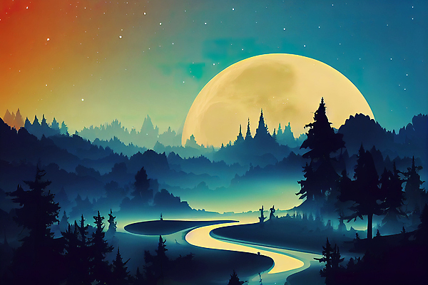 포토 JPG 해외이미지 나무 백그라운드 일러스트 자연 벽지 그림자 사람없음 파란색 어둠 할로윈 안개 분위기 야간 숲 신비 달빛 그림 손그림 공상 마법 뿌연 삼림지대 몽환 해외202309 해외일러스트 자연요소 식물 컬러 컨셉 날씨 달 생태계 파일형식