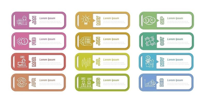 EPS 해외이미지 템플릿 디자인 일러스트 비즈니스 그래프 그래픽 세로 자료 웹 인포그래픽 정보 발표 연도 보고서 레이아웃 월 마케팅 방법 엘리먼트 타임라인 프로젝트 벡터 해외202309 해외일러스트 인터넷 날짜 파일형식