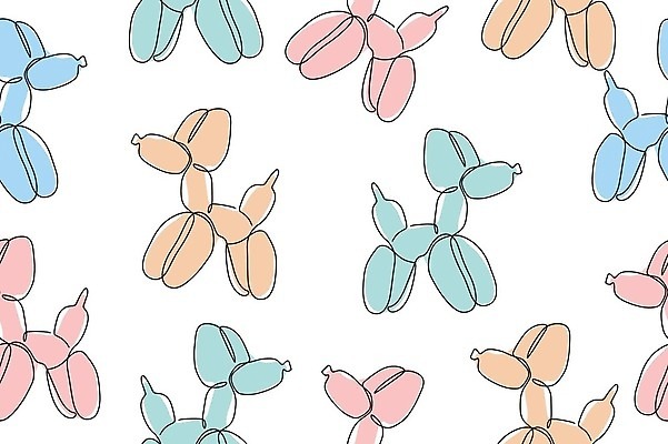 EPS 해외이미지 백그라운드 패턴 일러스트 사람없음 강아지 풍선 해외202309 해외일러스트 무늬 반려동물 개 파일형식 벡터