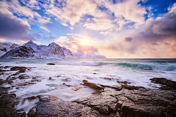 포토 JPG 해외이미지 계절 파도 바다 겨울 하늘 산 노르웨이 사람없음 물 일몰 땅 암초 스칸디나비아 해외202309 해외포토 자연요소 유럽 노을 파일형식
