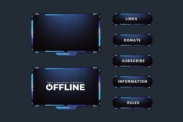 EPS 해외이미지 디자인 일러스트 검은배경 미래 흐름 게임 개울 방송 덮기 게이머 구독 생존 벡터 국경 해외202309 해외일러스트 백그라운드 컨셉 모션 놀이 강 검은색 파일형식