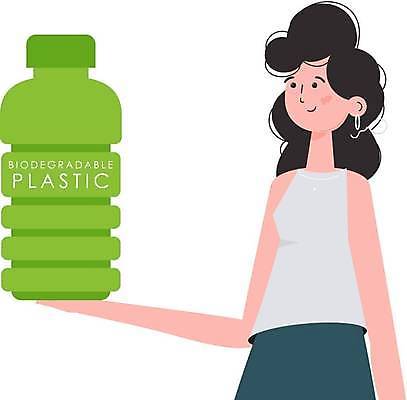 EPS 해외이미지 여자 일러스트 한명 들기 상반신 성인 재활용 보호 에코 친환경 페트병 성인여자한명만 해외202309 해외일러스트 1 컨셉 모션 사람 환경 병_담는 여자한명만 성인여자만 파일형식 벡터