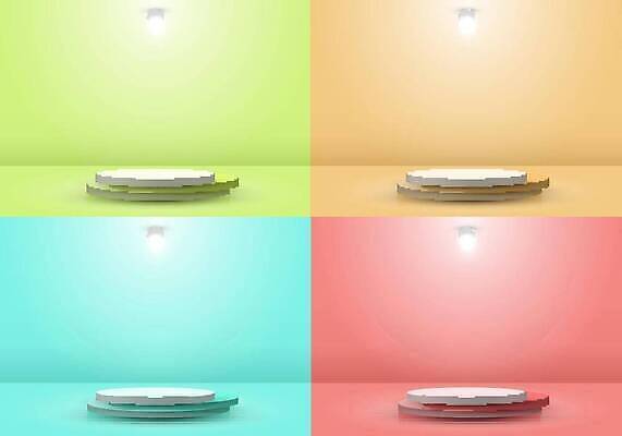 EPS 해외이미지 모양 백그라운드 일러스트 바닥 실내 이벤트 내부 장식 빨간색 초록색 파란색 빛 노란색 3D 우주 화장품 방 무대 램프 원형 발표 상품 전시회 받침대 오브젝트 진열장 쇼 장면 부드러움 층 기하학 단상 빛망울 승자 실린더 지휘대 파스텔톤 벡터 현실 미니멀 해외202309 해외일러스트 도형 컬러 무늬 조명 뷰티 전시 감각 디지털합성 파일형식