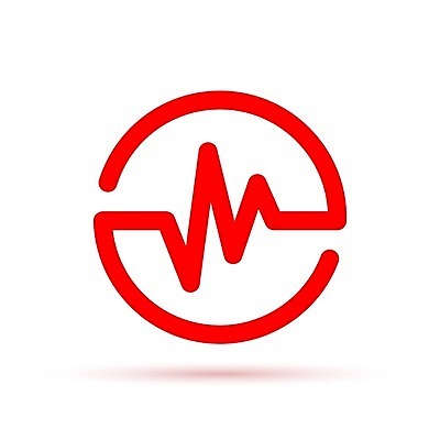 EPS 해외이미지 디자인 선 일러스트 창조 빨간색 약 원형 맥박 시원함 심볼 사인 심플 고립 심장병 벡터 해외202309 해외일러스트 도형 컬러 의학 질병 파일형식