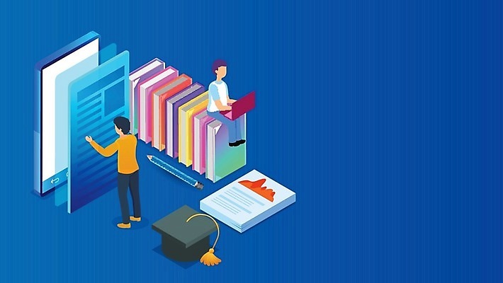 EPS 해외이미지 교육 남자 포스터 종이 인터넷 일러스트 졸업 책 파란색 노트북 스마트폰 스터디 연필 다이어리 스마트 파일 사전 아이소메트릭 백과사전 엘리먼트 해외202004 해외일러스트 컬러 컨셉 학용품 사람 전자제품 핸드폰 스마트기기 학습 필기구 사무용품 파일형식 벡터