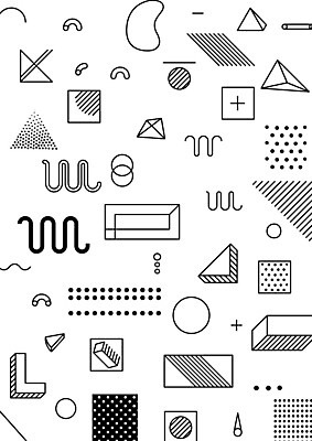 EPS 해외이미지 모양 디자인 포스터 선 백그라운드 패턴 일러스트 추상 사람없음 그래픽 장식 노란색 검은색 흰색 점 원형 기하학 팝 멤피스디자인 해외202004 해외일러스트 도형 컬러 무늬 파일형식 벡터