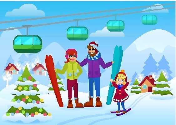 EPS 해외이미지 템플릿 디자인 딸 행복 어린이 스포츠 여행 겨울 일러스트 장난 가족 모션 자연 놀이 엄마 휴가 스키 휴식 산 가로 기쁨 장비 흰색 아빠 스키선수 엘리먼트 벡터 해외202309 해외일러스트 계절 감정 컬러 컨셉 관계 겨울스포츠 운동선수 사람 생태계 파일형식