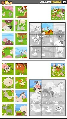 EPS 해외이미지 동물 템플릿 캐릭터 디자인 교육 조각 일러스트 염소 오리 취미 그래픽 세트 농장 가축 유치원 게임 토끼 양 돼지 퍼즐 소 어플리케이션 만화 그림 황소 정사각형 정리 거위 문제집 당나귀 해결 벡터 해외202309 해외일러스트 일러캐릭터 도형 농업 포유류 놀이 조류 책 반려동물 말 파일형식 산업
