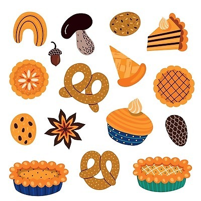 EPS 해외이미지 모양 전통 디자인 계절 음식 잎 일러스트 디저트 기념 요리 미술 세트 컬러풀 쿠키 과자 케이크 축제 식사 여러개 빵집 가을 대접 달콤 맛 상품 11월 컵케이크 굽기 수집 심볼 오브젝트 사인 흰배경 추수감사절 고립 번 엘리먼트 페스츄리 핸드메이드 브레첼 벡터 맛있는 해외202309 해외일러스트 식물 기독교 빵 컬러 다수 백그라운드 컨셉 문화예술 상점 흰색 날짜 구이 파일형식