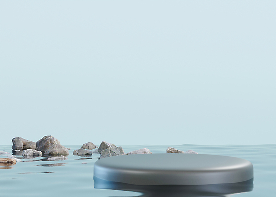 포토 JPG 해외이미지 하늘색 백그라운드 사람없음 물 공간 원형 단상 포디움 해외202309 해외포토 자연요소 도형 파란색 무대 파일형식