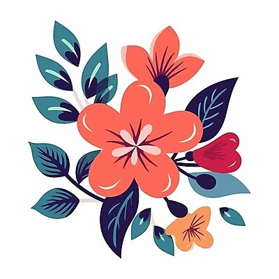 EPS 해외이미지 꽃 잎 꽃무늬 일러스트 사람없음 흰배경 해외일러스트 식물 백그라운드 무늬 흰색 파일형식 벡터