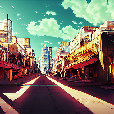 JPG 해외이미지 일러스트 하늘 추상 거리 사람없음 건물 상점 카툰스타일 해외202309 해외일러스트 건축물 무늬 파일형식