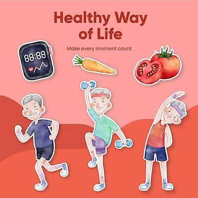 EPS 해외이미지 전신 할아버지 노년 남자 스티커 토마토 채소 건강 들기 세명 달리기 운동 손들기 스트레칭 당근 노인복지 손뻗기 조부모 스마트워치 성인남자만 해외202309 해외일러스트 가족 모션 뿌리채소 사람 성인 스마트기기 복지 웨어러블 남자만 성인만 파일형식 벡터