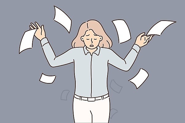 EPS 해외이미지 여자 일러스트 한명 상반신 성인 보고서 우울감 성인여자한명만 흩날리기 해외일러스트 1 감정 모션 사람 여자한명만 성인여자만 파일형식 벡터