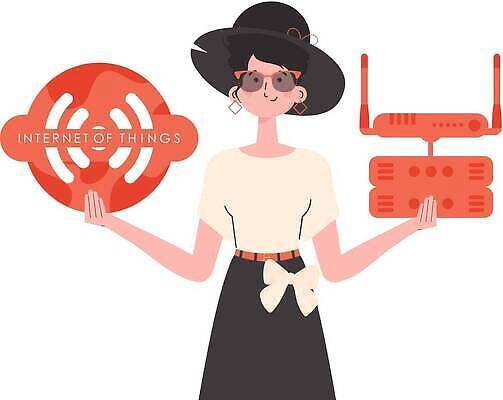 EPS 해외이미지 여자 일러스트 한명 들기 상반신 성인 선글라스 와이파이 사물인터넷 성인여자한명만 해외202309 해외일러스트 1 안경 모션 정보기술 사람 무선인터넷 여자한명만 성인여자만 파일형식 벡터