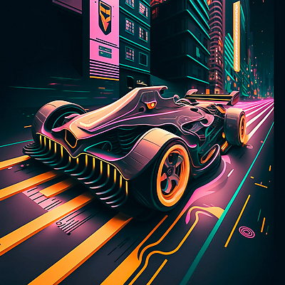 포토 JPG 해외이미지 도로 자동차 미래 빌딩 사람없음 도시 네온 사이버펑크 해외202309 해외포토 길 육상교통 컨셉 교통시설 건물 파일형식 SF