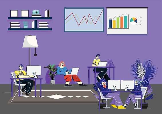 EPS 해외이미지 직업 캐릭터 디자인 여자 남자 백그라운드 컨셉 일러스트 비즈니스 탁자 휴식 아이디어 직장 함께함 대화 사람 앉기 성인 내부 컴퓨터 사무실 방 마시기 업무 비즈니스맨 작업실 플랫 토론 만화 책상 동료 경영자 나눔 경영 단절 마케팅 벡터 콜라보레이션 해외202309 해외일러스트 일러캐릭터 가구 회사 관계 모션 말하기 전자제품 작업 직장인 리더 파일형식