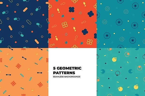 EPS 해외이미지 패턴 일러스트 사람없음 그래픽 빨간색 세트 주황색 원형 남색 청록색 지오메트릭 해외202309 해외일러스트 도형 컬러 무늬 파일형식 벡터
