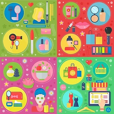 EPS 해외이미지 손 디자인 패션 일러스트 사람모양 신체부위 쇼핑 세트 화장품 플랫 엘리먼트 해외202309 해외일러스트 모양 사람 뷰티 파일형식 벡터