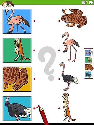 EPS 해외이미지 동물 템플릿 캐릭터 디자인 교육 조각 일러스트 부분 조류 개구리 경기 취미 그래픽 학습 게임 퍼즐 어플리케이션 연결 만화 자르기 플라밍고 그림 정사각형 문제집 타조 해결 두꺼비 미어캣 벡터 해외202309 해외일러스트 일러캐릭터 도형 스포츠 모션 놀이 양서류 책 파일형식