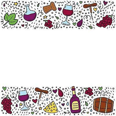 EPS 해외이미지 디자인 포스터 백그라운드 와인잔 일러스트 포도 사람없음 낙서 와인병 손그림 코르크 오크통 조각치즈 해외202309 해외일러스트 조각 술잔 과일 병_용기 치즈 와인 파일형식 벡터