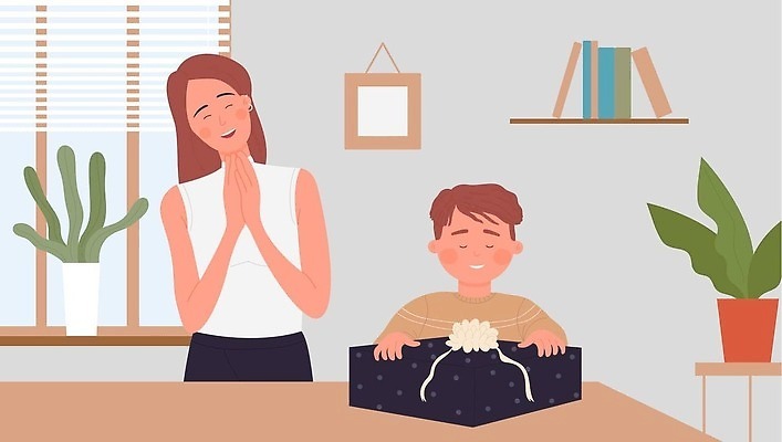 EPS 해외이미지 식물 여자 남자 행복 리본 화분 어린이 액자 크리스마스 일러스트 가족 엄마 선반 앉기 소년 상반신 성인 두명 책 선물상자 희망 박수 책상 해외202309 해외일러스트 기념일 감정 가구 관계 모션 선물 사람 손짓 상자 파일형식 벡터