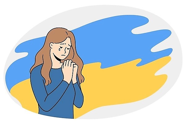 EPS 해외이미지 여자 유럽 일러스트 사랑 서기 안전 사람 세계 평화 희망 자유 슬픔 기도 보호 울음 그림 전쟁 러시아 윤곽 애국심 시민 그만 연대 우크라이나 전국 지원 침범 생존 벡터 영광군 해외202309 해외일러스트 감정 나라 컨셉 모션 표정 전라남도 국민 파일형식