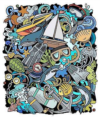 EPS 해외이미지 동물 라이프스타일 디자인 옷 포스터 스포츠 바다 여행 일러스트 자연 불가사리 항해 어류 물 컬러풀 수중 수영 껍질 보트 스노클링 산호초 잠수부 낙서 만화 해산물 타일 오브젝트 다이빙 함선 엽서 지느러미 수영선수 암초 물갈퀴 구성 동물상 해외202309 해외일러스트 자연요소 컬러 배_교통 극피동물 운동선수 생활 조형물 수중동물 수상스포츠 수중식물 전문직 편지 생태계 수중스포츠 파일형식 벡터