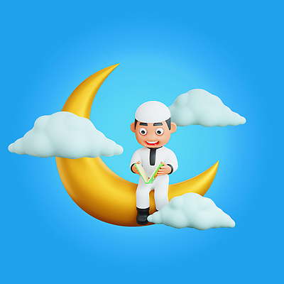 포토 JPG 해외이미지 템플릿 캐릭터 종교 문화 포즈 휴식 사람 사람없음 3D 기도 초승달 이슬람교 만화 드럼 신성 승진 단식 라마단 마스코트 소셜미디어 아랍어 해외202309 해외포토 컨셉 타악기 달 디지털합성 파일형식