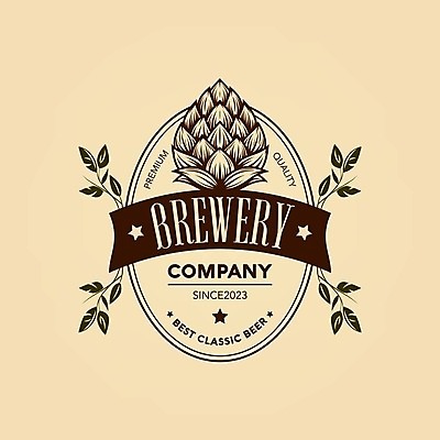 EPS 해외이미지 잎 일러스트 맥주 주류 사람없음 갈색 라벨 원형 심볼 라인아트 홉 해외202309 해외일러스트 도형 식물 음료 선 컬러 프레임 파일형식 벡터