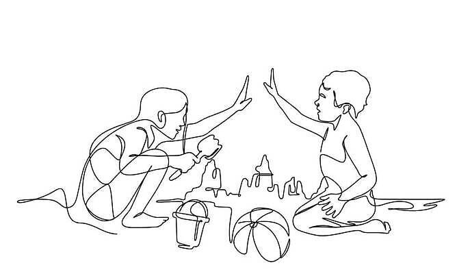 EPS 해외이미지 계절 행복 어린이 모래 바다 여행 백그라운드 일러스트 공 가족 관계 벽지 놀이 휴가 미술 사람 소년 야외 가로 친구 장난감 낙서 스케치 라인아트 손그림 언니 남동생 벡터 카피스페이스 미니멀리스트 해외202309 해외일러스트 남자 감정 선 문화예술 공백 자매 동생 파일형식