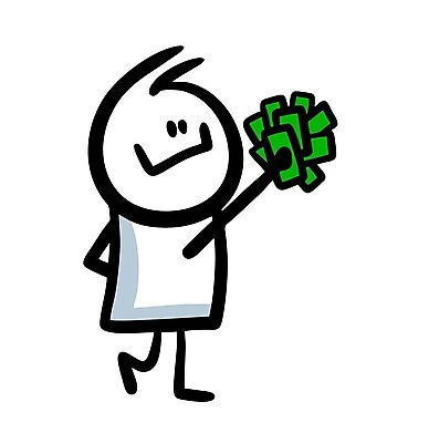 EPS 해외이미지 인물캐릭터 지폐 일러스트 한명 들기 사람 낙서 돈다발 심플 해외202309 해외일러스트 일러캐릭터 캐릭터 1 돈 모션 파일형식 벡터