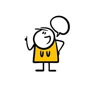 EPS 해외이미지 인물캐릭터 말풍선 일러스트 말하기 한명 사람 가리킴 낙서 심플 해외202309 해외일러스트 일러캐릭터 캐릭터 1 모션 손짓 파일형식 벡터