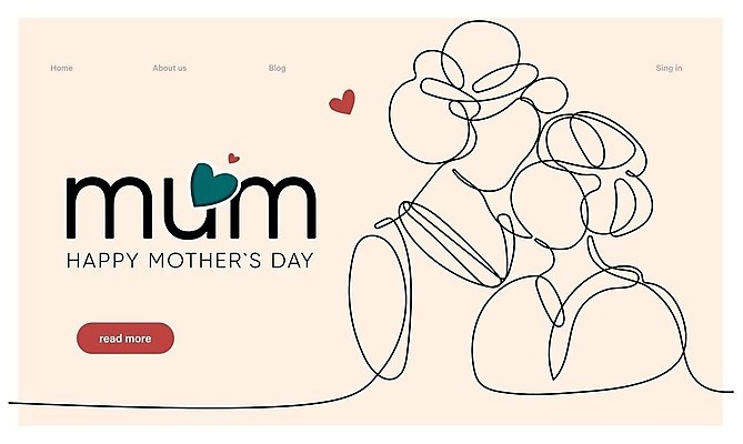 EPS 해외이미지 여자 일러스트 엄마 추상 성인 두명 감사 성인여자만 어머니의날 해외202309 해외일러스트 기념일 감정 무늬 가족 사람 미국문화 여자만 성인만 파일형식 벡터