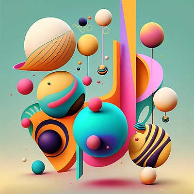 JPG 해외이미지 디자인 예술 선 일러스트 추상 미래 사람없음 컬러풀 원형 화려 입체 기하학 해외202309 해외일러스트 도형 컬러 컨셉 무늬 파일형식