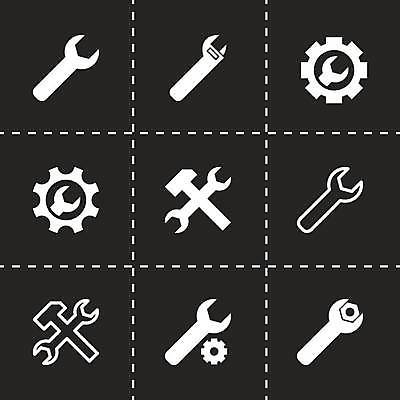 EPS 해외이미지 디자인 실루엣 백그라운드 인터넷 일러스트 세트 픽토그램 금속 흰색 도구 공구 스패너 업무 수리 심볼 사인 설정 유지 고립 엘리먼트 벡터 해외202309 해외일러스트 컬러 재질 촬영기법 작업 파일형식