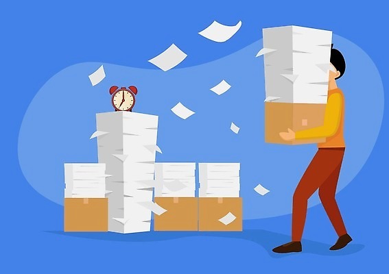 EPS 해외이미지 직업 종이 시계 생각 일러스트 비즈니스 노동자 스트레스 피곤 사무실 쌓기 업무 비즈니스맨 좌절 큼 종업원 고민 문서 바쁨 공포 페이지 업무과다 문제 무거움 흙더미 과로 과부하 마감 압력 우울증 의무 혼란 효율 해외202309 해외일러스트 남자 감정 컨셉 모션 흙 작업 직장인 무게 질병 크기 파일형식 벡터 더미