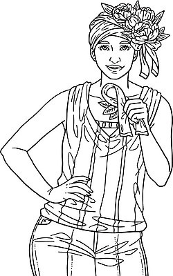 EPS 해외이미지 디자인 여자 꽃 실루엣 리본 선 컬러 일러스트 성인 그래픽 잡기 자신감 질병 가슴 그림 윤곽 손그림 페이지 암 고립 색칠공부 지원 벡터 해외202309 해외일러스트 식물 감정 의학 모션 촬영기법 사람 신체부위 학습 색칠 파일형식