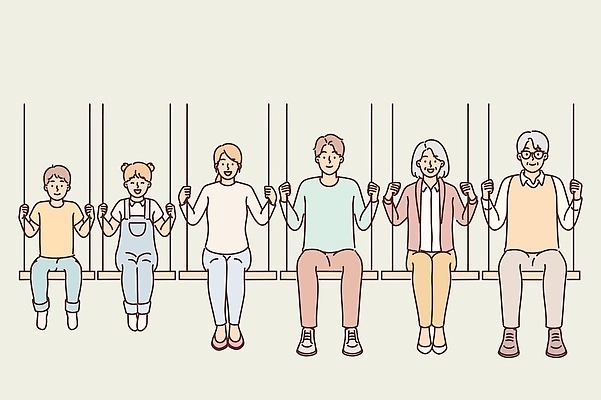 EPS 해외이미지 전신 라이프스타일 여자 할아버지 노년 남자 딸 아들 할머니 어린이 일러스트 엄마 앉기 소년 여러명 성인 기쁨 잡기 아빠 그네 해외일러스트 감정 다수 가족 모션 사람 생활 파일형식 벡터